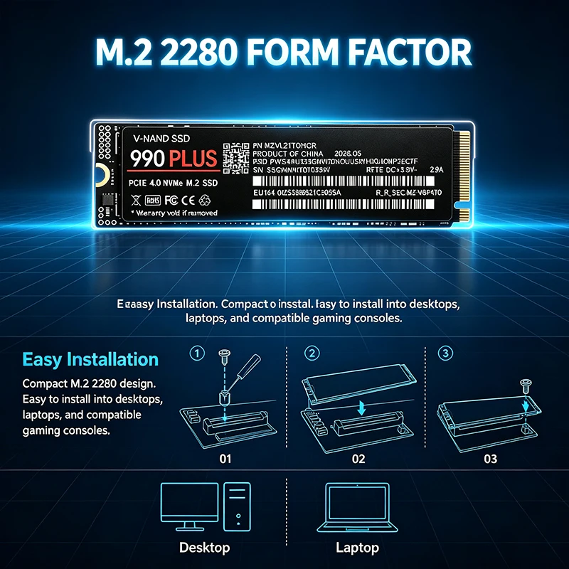 SSD M.2 NVMe PCIe 4.0 990 Plus - M.2 Nvme 4Tb Pcie 4.0 Ssd avaliação e preço